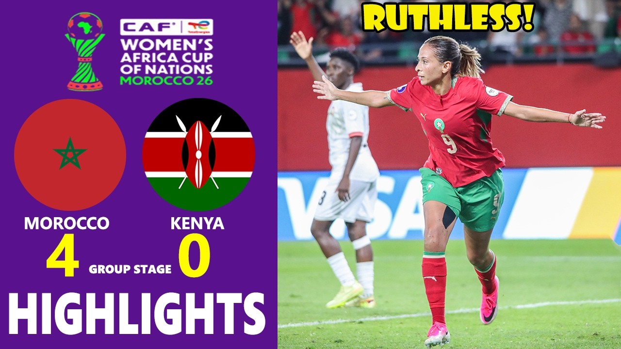 Ruthless Morocco!🦁 Morocco 4-0 Kenya 🔥 WAFCON 2026 Group A Highlights