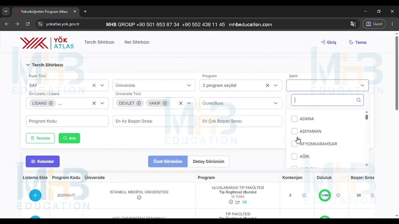 شو ممكن يطلعلك في YKS؟  شرح موقع YÖK ATLAS مع MHB خطوة بخطوة ,,