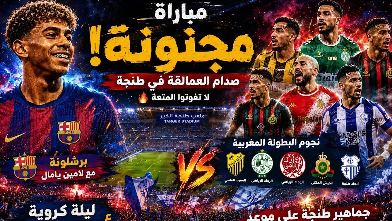 عاااجل 🚨 فريق برشلونة يواجه فريق مغربي على ملعب طنجة 🔥
