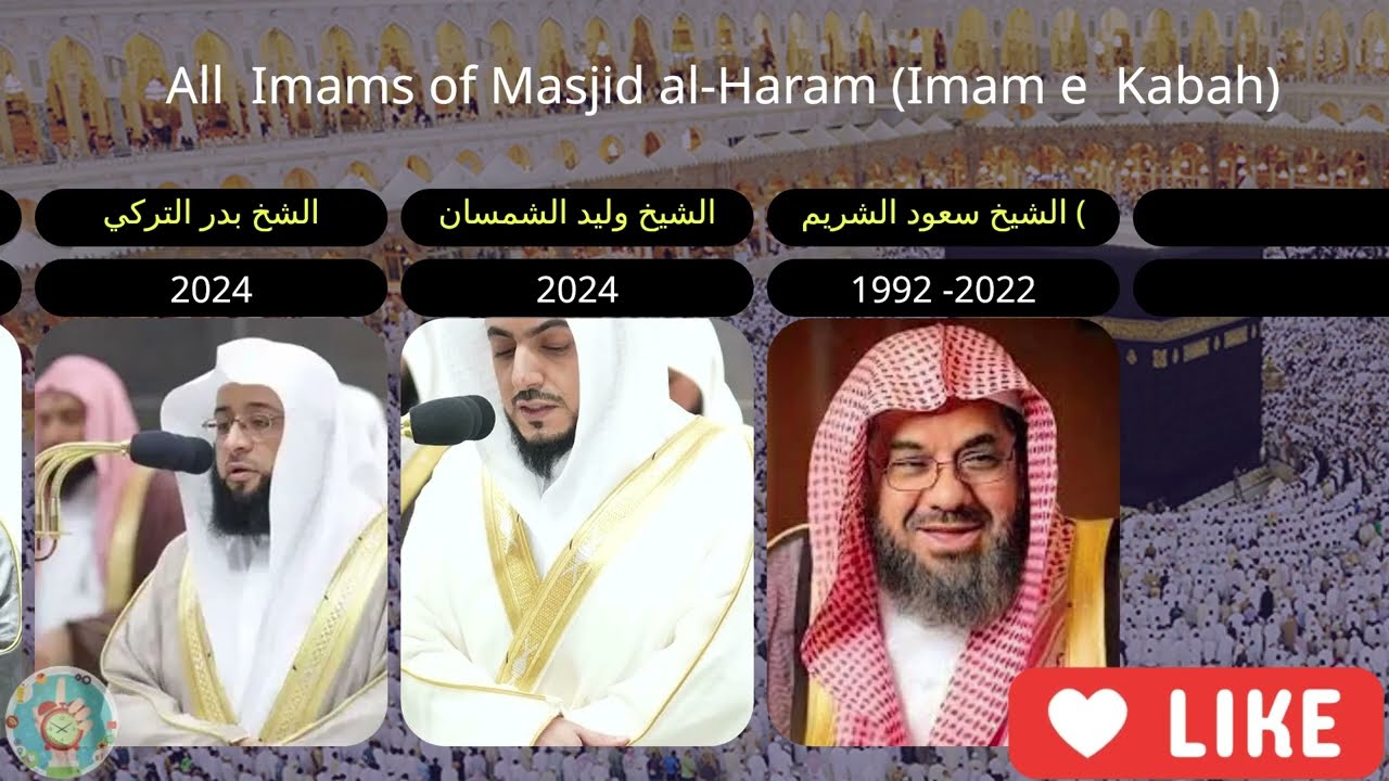 تعرف على قائمة أئمة الحرم المكي حفظهم الله