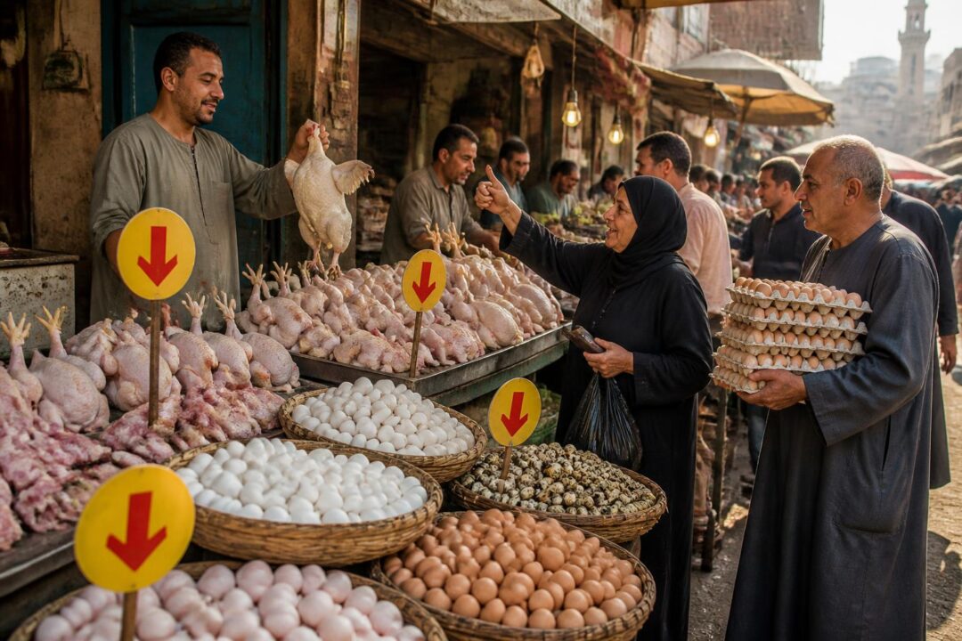 انخفاض أسعار الدواجن والبيض في مصر يثير النقاش حول مدى فعالية «نظام الطيبات» وتأثيره على السوق المحلي.