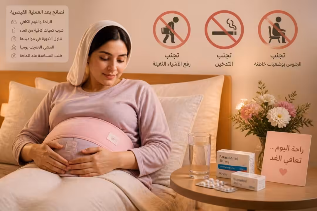 اكتشفي الأشياء التي يجب تجنبها بعد العملية القيصرية ونصائح مهمة لتقليل خطر المضاعفات وضمان تعافي صحي وآمن.