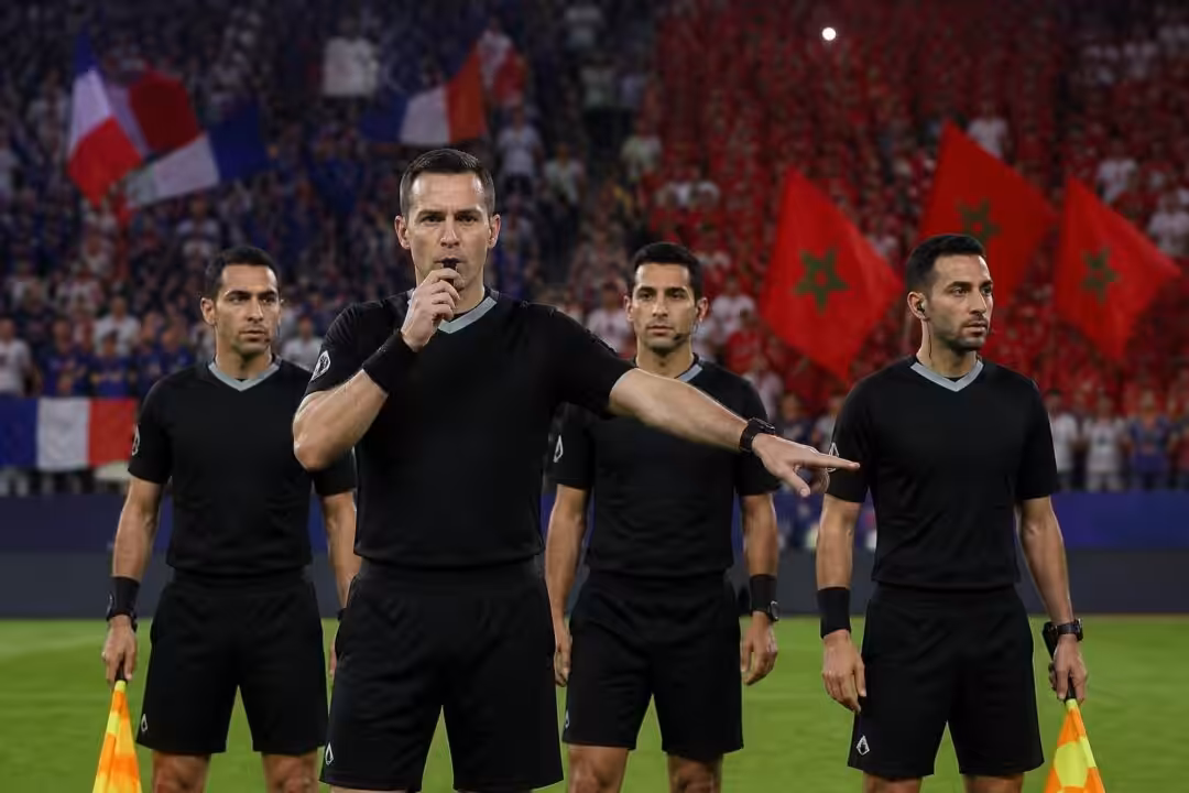 طاقم تحكيم مباراة ربع نهائي كأس العالم بين فرنسا والمغرب يثير الجدل وسط انتقادات واسعة وأراء متباينة حول قرارات التحكيم وتأثيرها على نتيجة اللقاء.