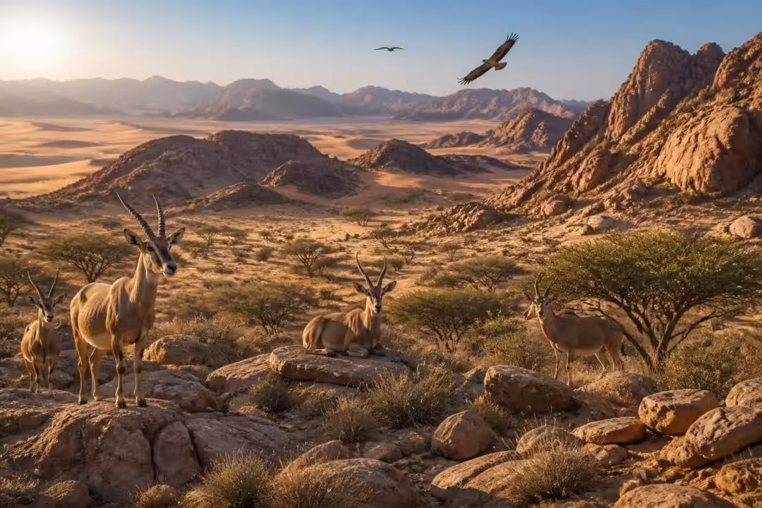 اكتشف محمية الملك خالد الملكية في السعودية، موطن التنوع البيئي والحياة البرية النادرة التي تعكس جمال الطبيعة العربية.