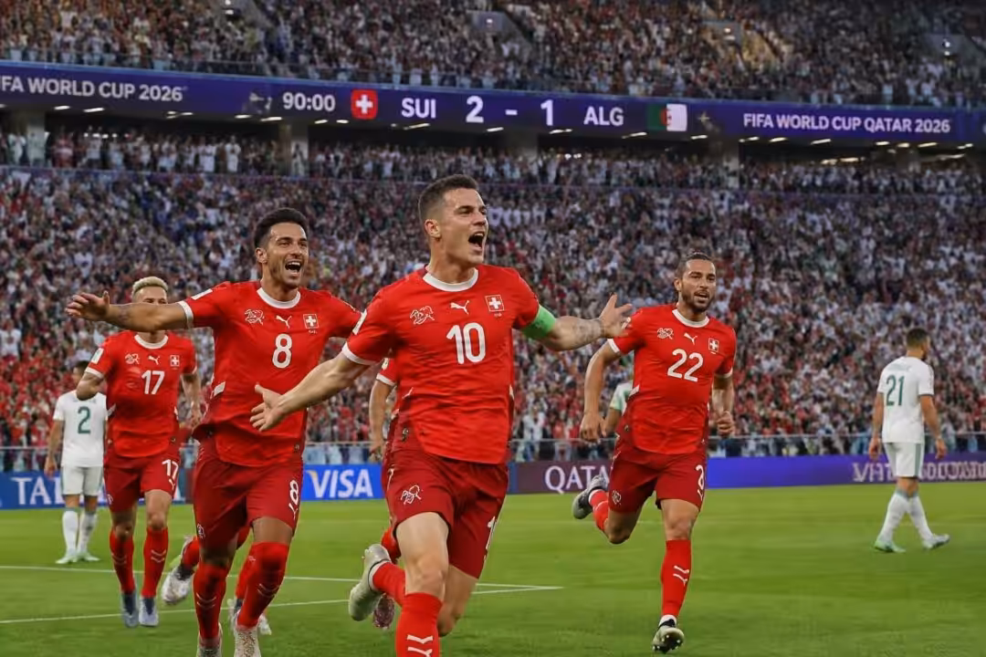 في مونديال 2026، المنتخب السويسري يسطع ويتأهل إلى ثمن نهائي البطولة بفوزه المثير على الجزائر، مقدمًا أداءً مميزًا يبشر بمزيد من النجاح.